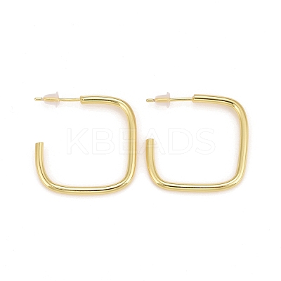 Rack Plating Brass Square Shape Stud Earrings EJEW-C014-03G-1
