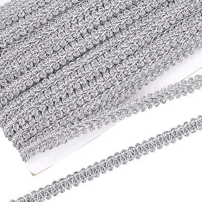 Sparkle Metallic Polyester Braided Lace Trim OCOR-WH0060-46D-1