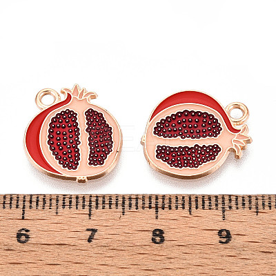 Fruit Alloy Enamel Pendants ENAM-T022-32G-1