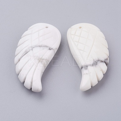 Natural Howlite Pendants G-E435-F-15-1
