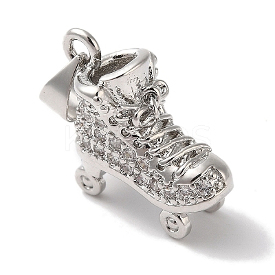 Rack Plating Brass & Cubic Zirconia Pendants KK-L216-064P-1