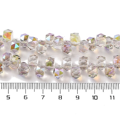 Half Rainbow Plated Electroplate Beads Strands EGLA-H104-09A-HR03-1