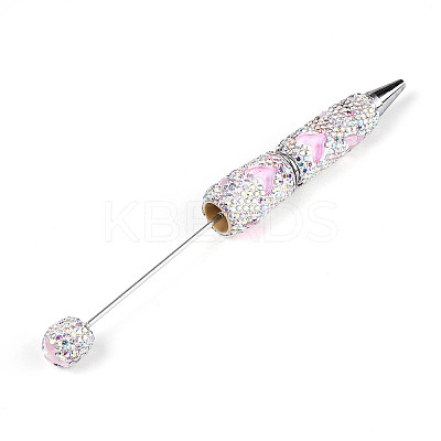 Fishtail Resin & Polymer Clay Pave Rhinestone Ball-Point Pen AJEW-T013-05D-1