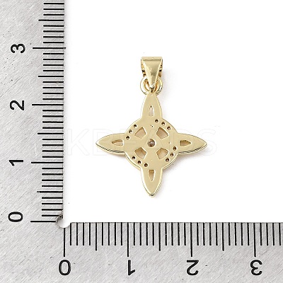 Brass Micro Pave Clear Cubic Zirconia Pendants KK-E799-06D-G-1