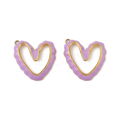 304 Stainless Steel Enamel Pendants STAS-P380-08G-01-1