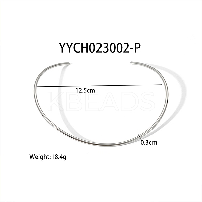 Simple 304 Stainless Steel Round Cuff Choker Necklaces Fashion Jewelry for Women RC6869-4-1
