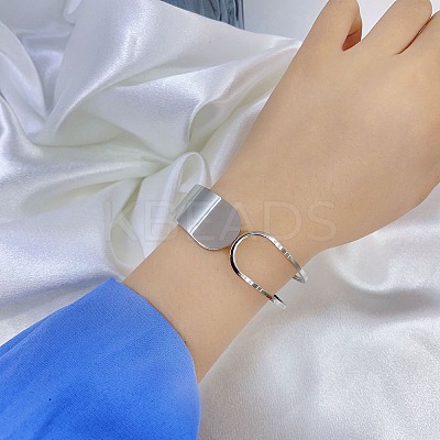Non-Tarnish Hollow Out 304 Stainless Steel Wide Cuff Bangles BJEW-G689-01P-1