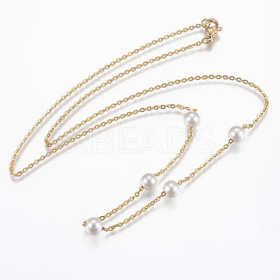 304 Stainless Steel Pendant Necklaces NJEW-G305-02G-1