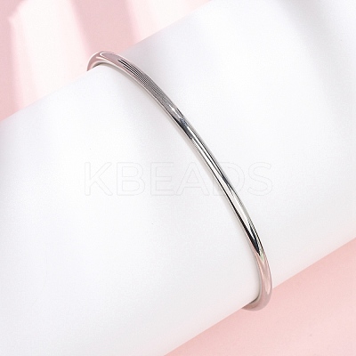 201 Stainless Steel Plain Bangles for Women BJEW-B150-07P-1
