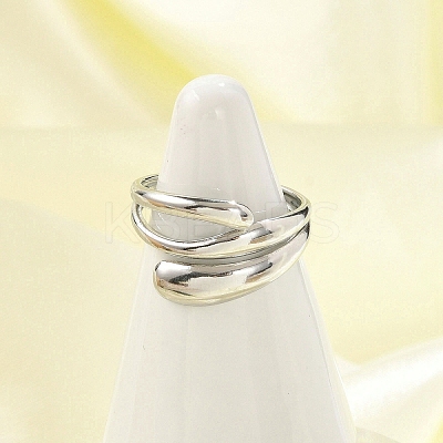 304 Stainless Steel Cuff Rings for Women RJEW-G338-21P-1