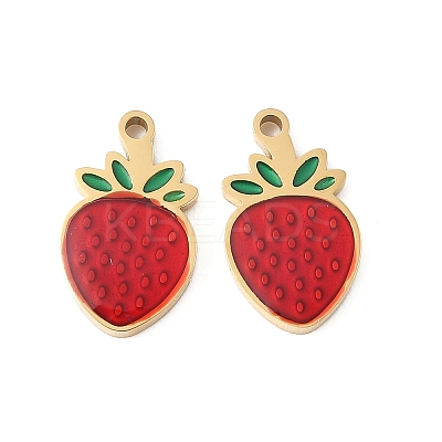 304 Stainless Steel Enamel Charms STAS-R168-02I-G-1