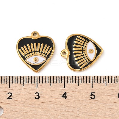 304 Stainless Steel Enamel Pendants STAS-P380-02G-1