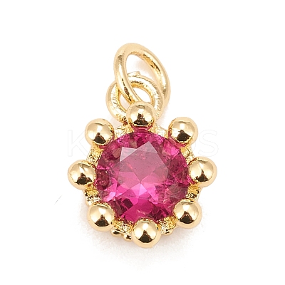 Brass Inlaid Clear Cubic Zirconia Charms KK-A161-34G-1