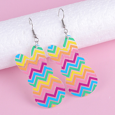 Easter Printed Acrylic Dangle Earrings FS-WGDC384-12-1