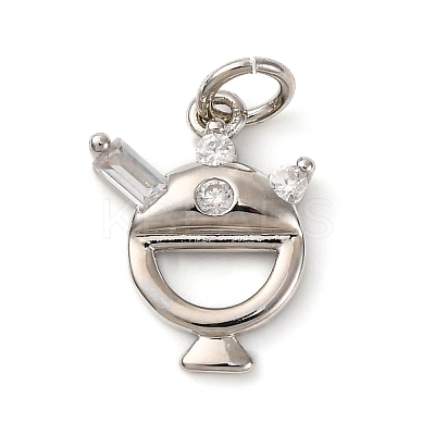 Brass Micro Pave Cubic Zirconia Dessert Charms KK-P308-63P-1