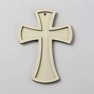 12Pcs Wooden Big Pendants WOOD-WH0030-42A-1
