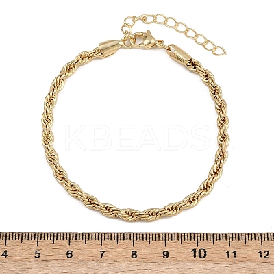 5Pcs 5 Styles Brass Chain Bracelets & Stretch Bracelets Set for Women BJEW-D357-03G-1