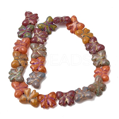 Painted Glass Beads Strands GLAA-Z021-02A-1