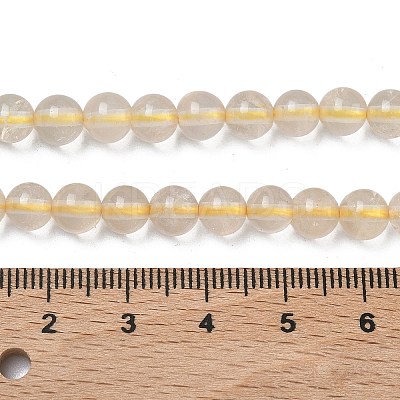 Natural Lemon Quartz(Heated) Beads Strands G-K365-F02-6mm-1