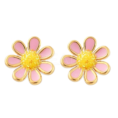 304 Stainless Steel Enamel Stud Earrings EJEW-B009-18G-1