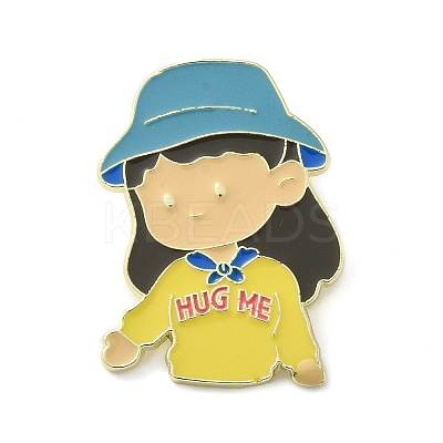 Girl Zinc Alloy Enamel Pin Brooch LS-JEWB-R022-01C-1