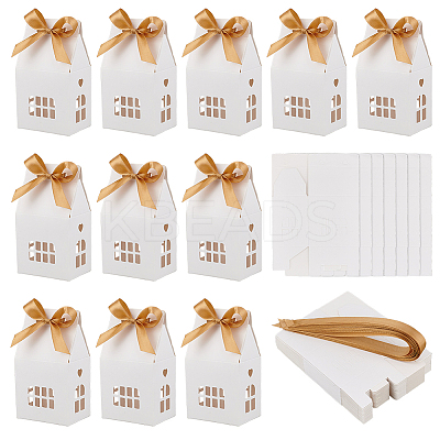 Hollow House Shaped Cardboard Paper Candy Boxes CON-WH0084-82B-1