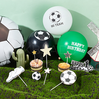 Football Paper Cake Toppers AJEW-SC0002-76-1