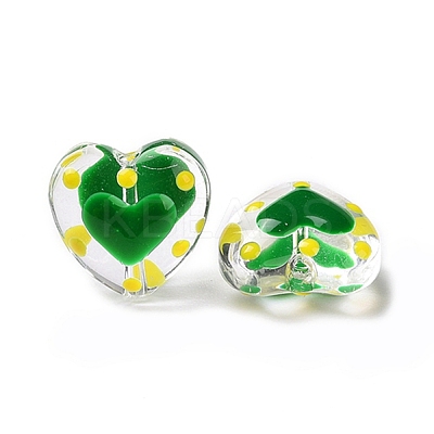 Glass Heart Beads LS-GLAA-D005-01C-1
