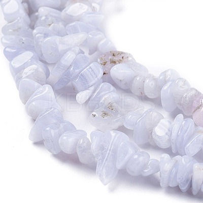 Natural Blue Lace Agate Beads Strands G-O187-02-1