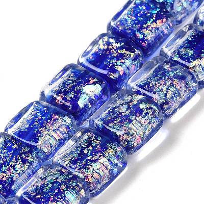 Handmade Dichroic Foil Glass Beads Strands DICH-U001-07C-1