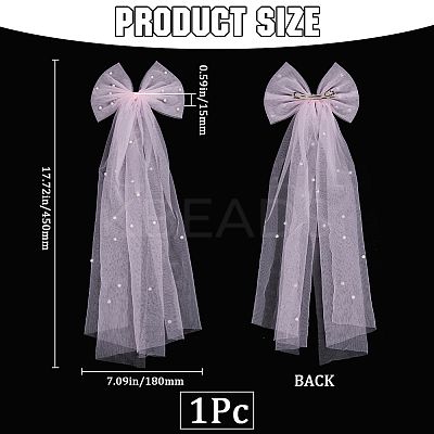 Bowknot Polyester Hair Barrettes AJEW-WH20002-61-1