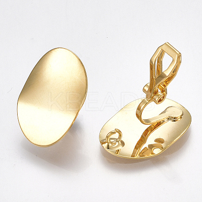 Brass Clip-on Earring Findings X-KK-T038-246G-1