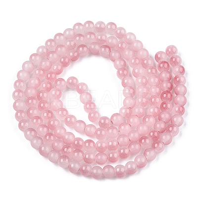 Baking Paint Imitation Jade Glass Round Bead Strands X1-DGLA-N003-8mm-04-1