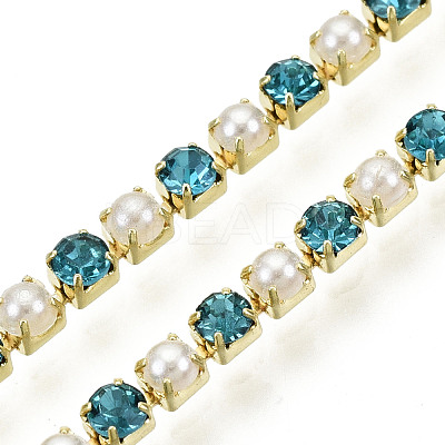 Brass Rhinestone Strass Chains CHC-N017-001A-A11-1