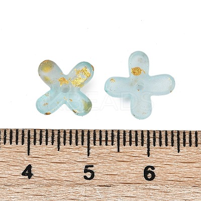 Metal Enlaced Acrylic Bead Caps OACR-G044-01J-1