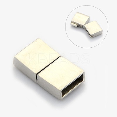 Tarnish Resistant Rectangle 304 Stainless Steel Matte Magnetic Bracelet Clasps STAS-I011-04A-1