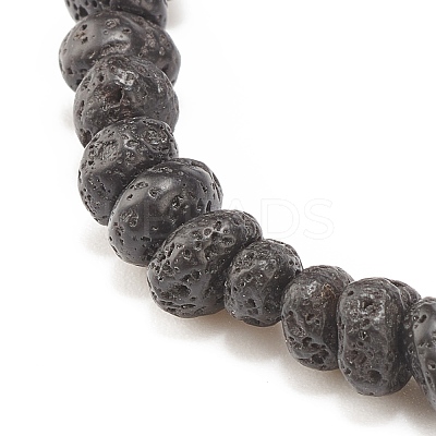 Natural Lava Rock Beaded Stretch Bracelet BJEW-JB08294-01-1