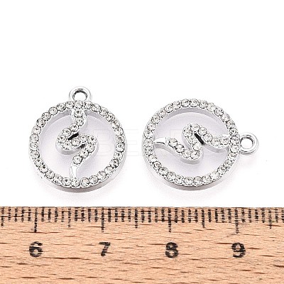 Rack Plating Alloy Rhinestone Pendants PALLOY-T091-21M-P-1