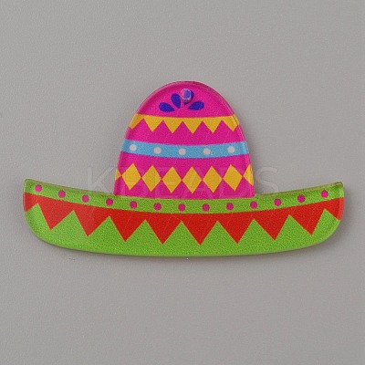 Carnival Themed Opaque Printed Acrylic Pendants SACR-WH0008-015A-1