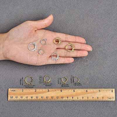 12Pcs 6 Style Brass Leverback & 4Pcs 2 Color Hoop Earring Findings FIND-SZ0002-66-1
