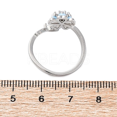 Brass Micro Pave Clear Cubic Zirconia Cuff Rings for Women LS-RJEW-C118-09P-1