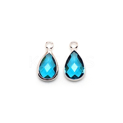 Faceted Glass Pendants FIND-WH0097-40I-1