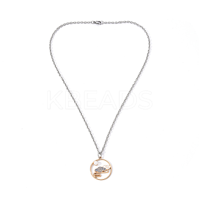 Chinese Style Alloy Pendant Necklaces NJEW-YW0001-01-1