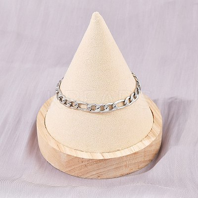 304 Stainless Steel Figaro Chain Bracelets for Women BJEW-G757-15P-1