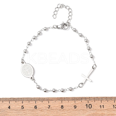Religion 304 Stainless Steel Link Bracelets BJEW-F524-05A-P-1