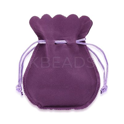 Velvet Bags Drawstring Jewelry Pouches TP-O002-B-M-1