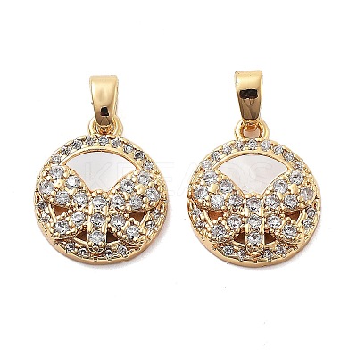 Brass Micro Pave Cubic Zirconia Charms KK-L222-017G-1