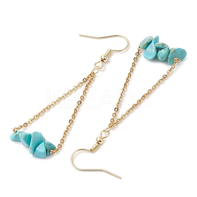 304 Stainless Steel with Synthetic Gemstone Dangle Earrings EJEW-JE06010-10-1