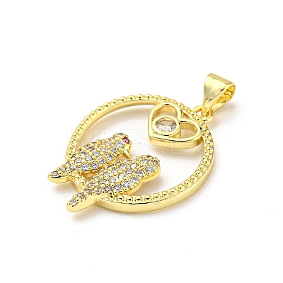 Brass Micro Pave Cubic Zirconia Pendants FIND-Z023-18G-1