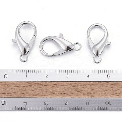 Platinum Plated Zinc Alloy Lobster Claw Clasps X-E107-P-NF-1